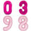 Thumbnail: Hot pink and pastel pink foil number balloons displayed together to show both colour choices for birthdays and events.