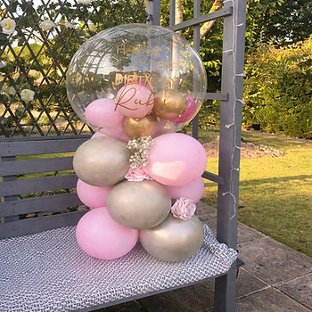 personalised tabletop birthday balloon display