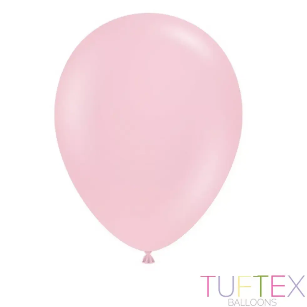 Thumbnail: Romey Pale Pink TUFTEX latex balloons in 5", 11" and 17" sizes – ideal for weddings, baby showers and elegant balloon display