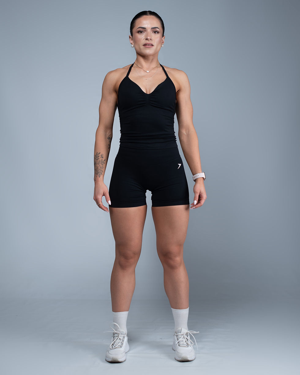 Thumbnail: Amplify Strappy Tank Top- Jet Black