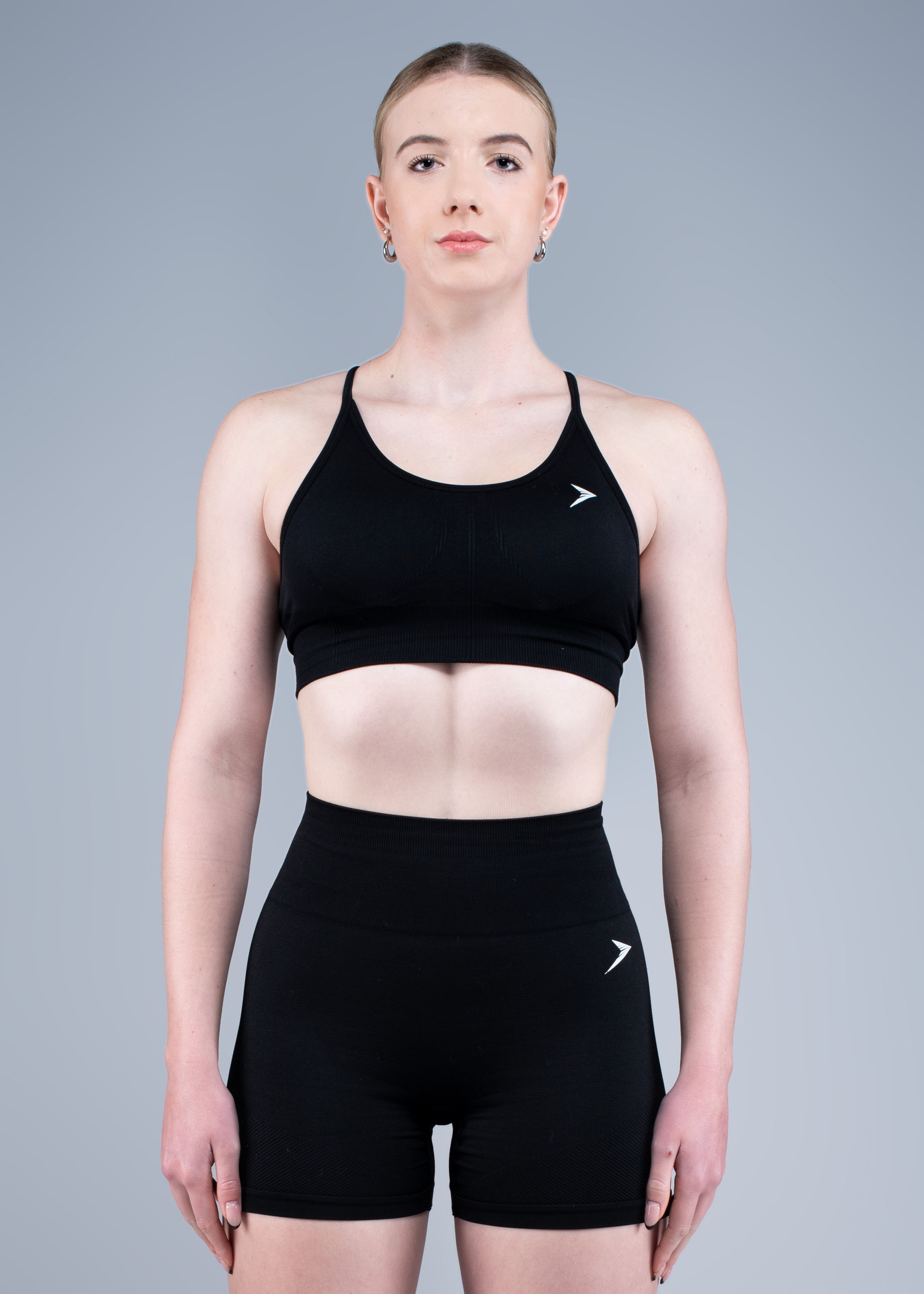 Noir Blanc Seamless Sports Bra- Black Noir