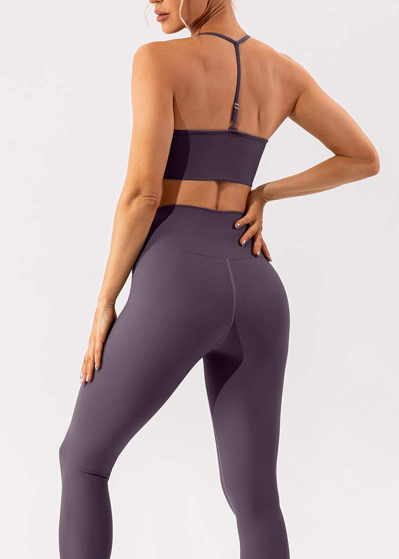 Thumbnail: Balance Ribbed Seamless Sports Bra -Mauve