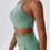 Thumbnail: AuraNova High Neck Open Back Sports Bra- Pistachio