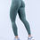 Thumbnail: FlexBase Seamless Scrunch Leggings: Teal Green