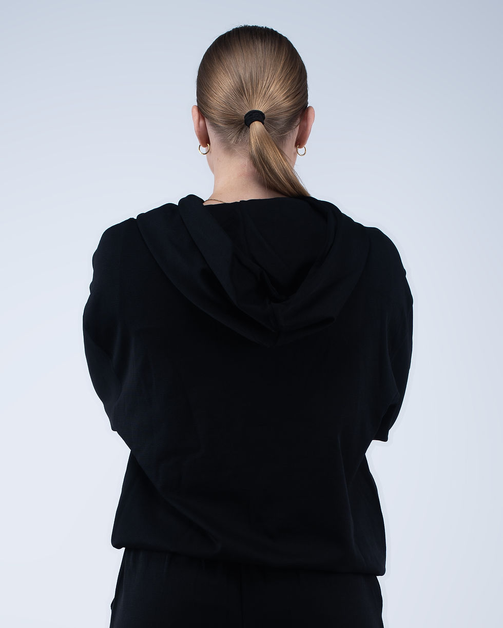 Thumbnail: Noir Blanc Seamless Hoodie- Black Noir