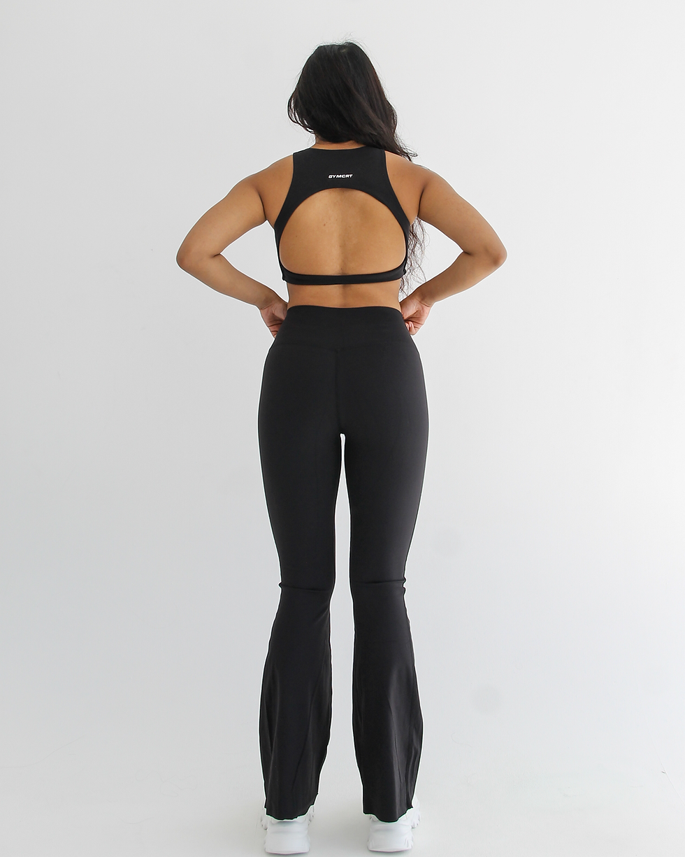 Thumbnail: Lush Collection – High-Neck Crop Top in Eclipse Black