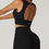 Thumbnail: Everyday Luxe: Hollow Back Padded Sports Crop Top- Black