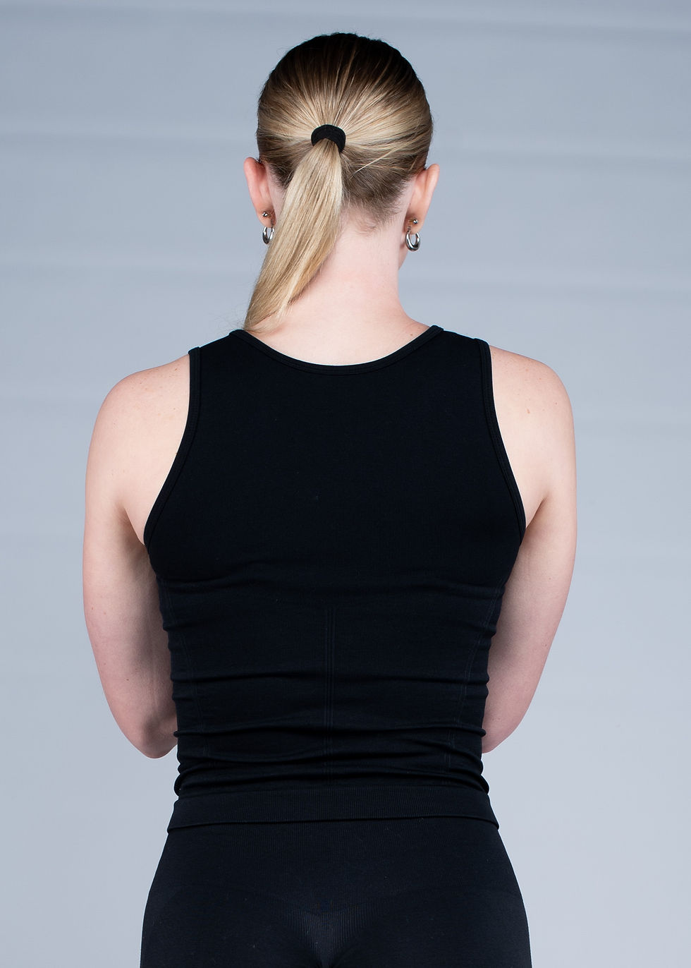 Thumbnail: Noir Blanc Seamless Sheer Tank Top- Black Noir