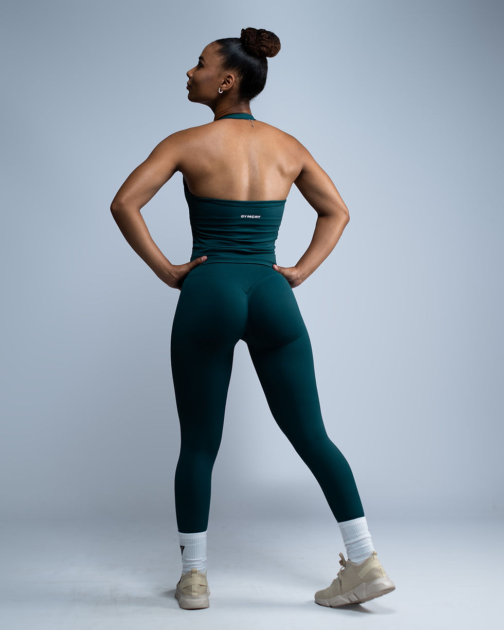 Thumbnail: Apex Seamless Halter Tank Top- Emarald Green