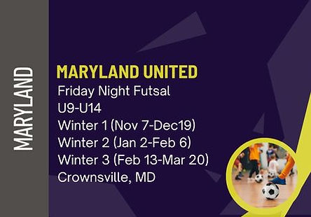 Maryland United FC Friday futsal