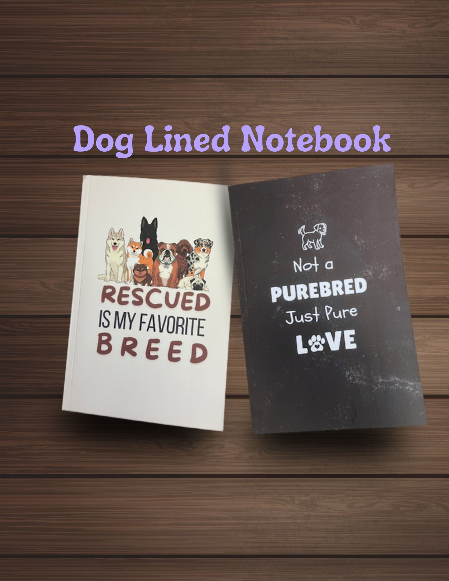 Dog themed notebooks rescue gift for dog lo er
