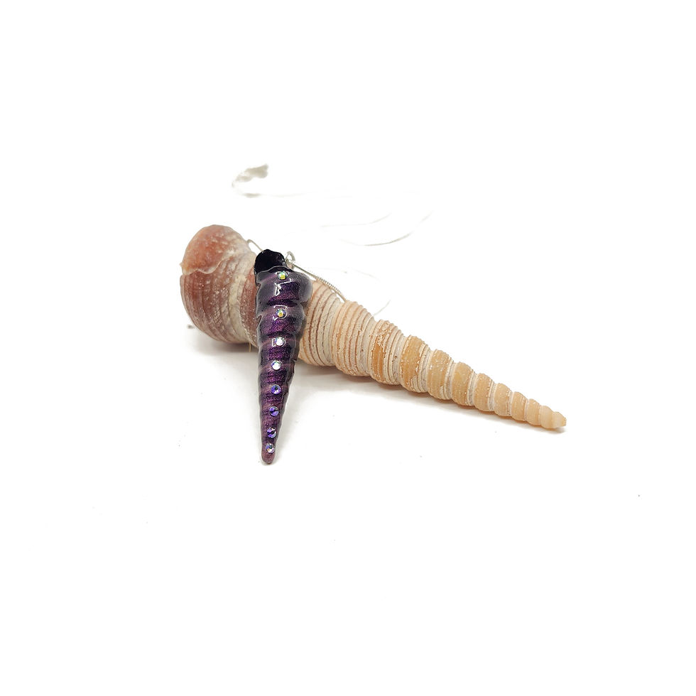 Thumbnail: Studded Turritella Shell Necklace - Purple