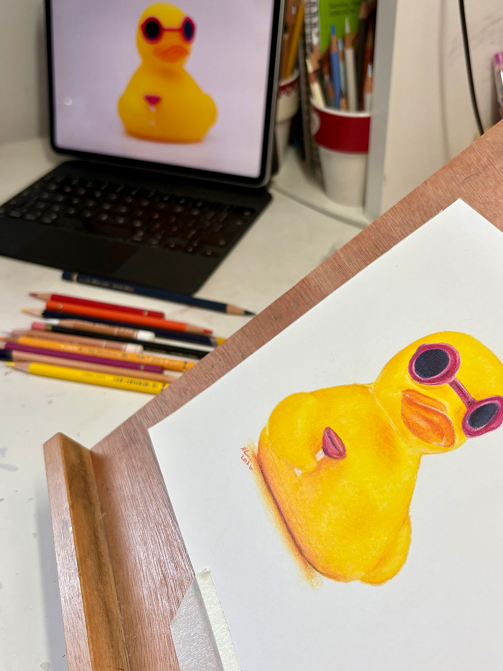 Thumbnail: Downloadable Coloured Pencil Tutorial - Rubber Duck