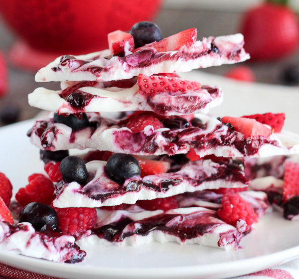 Merry Berry Frozen Yogurt Bark