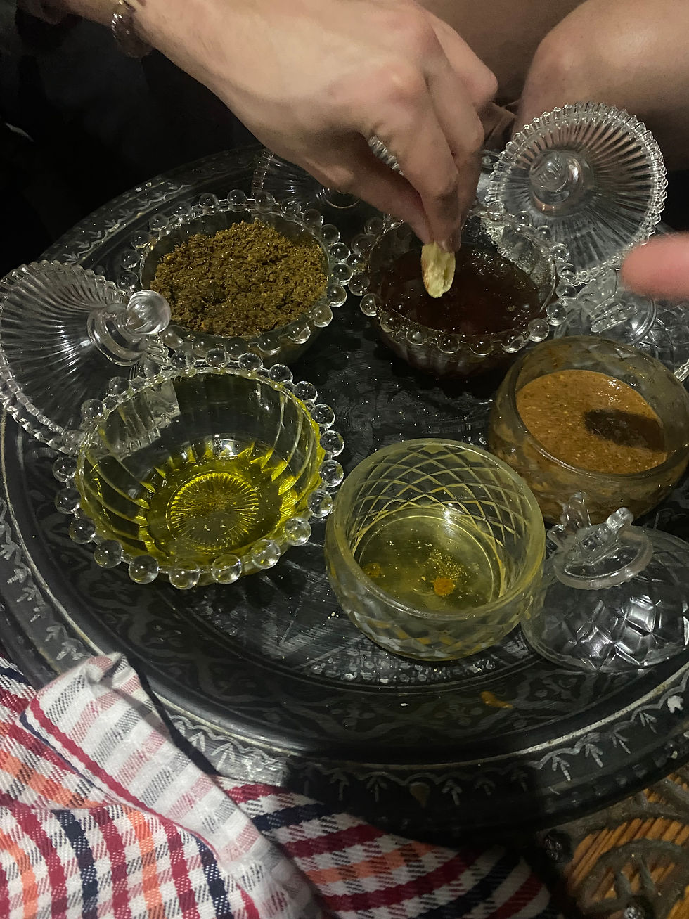 Berber treats, sellou, argan oil and amlou paste