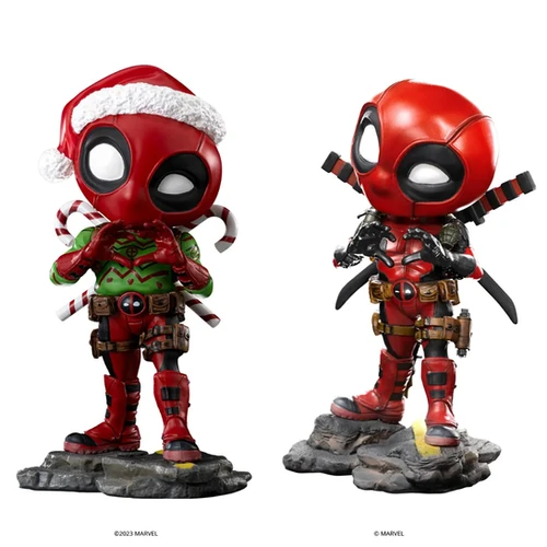 Figura Deadpool Navidad Iron Studios MiniCo – Estatua Coleccionable De 15 Cm Con Base, Edición Limitada Marvel, Regalo Perfecto Para Fans