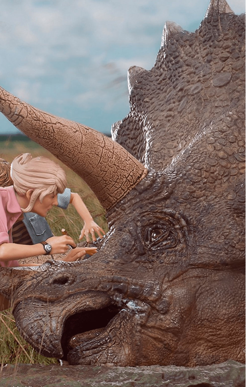 Miniatura: Triceratops - Diorama Jurassic Park - Art Scale 1/10 - Iron Studios