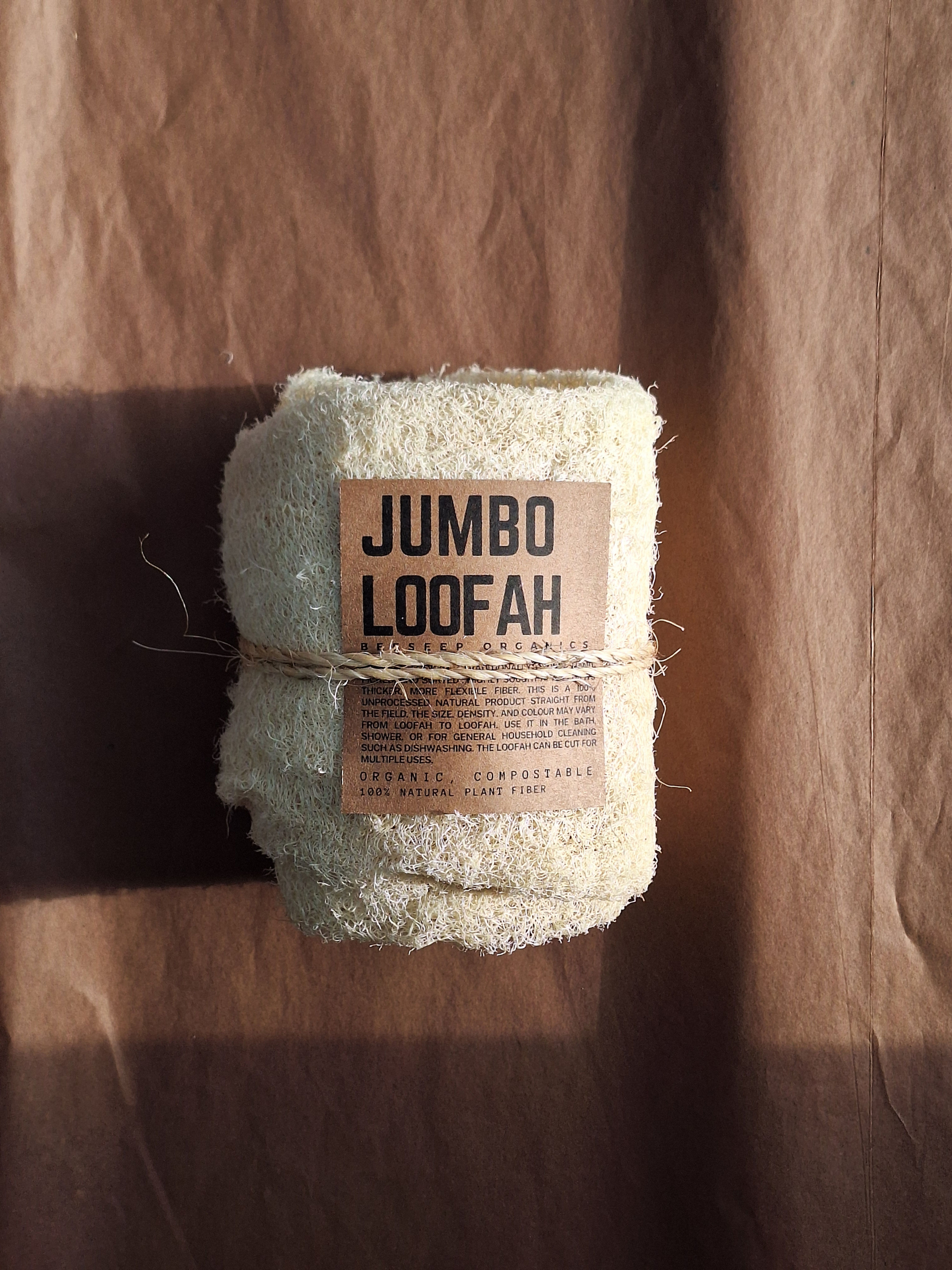 Jumbo Loofah Roll (50–60 cm) – A Year’s Worth (or More) Natural Kitchen Sponge