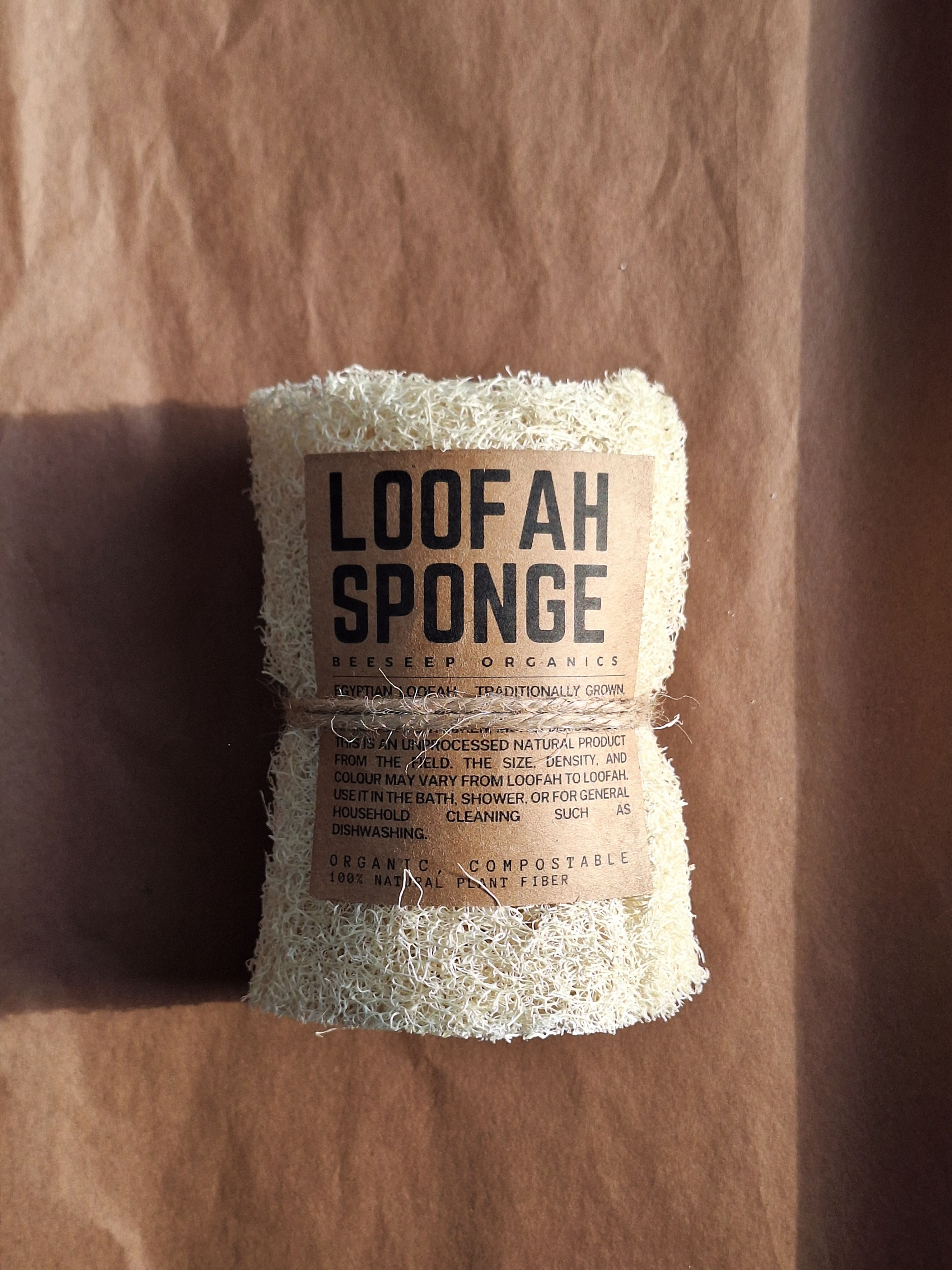 Natural Loofah Kitchen Sponge – Hand-Cut, Palm Size