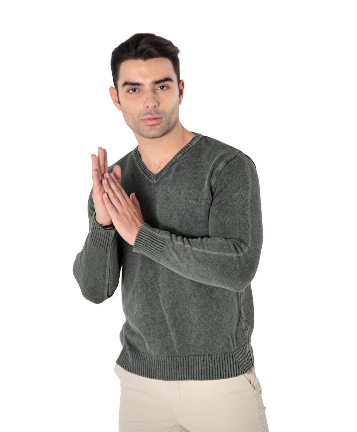 Miniatura: SUÉTER Tricot Prime Gola V Be Outlier -  100% ALGODÃO – EFEITO ESTONADO