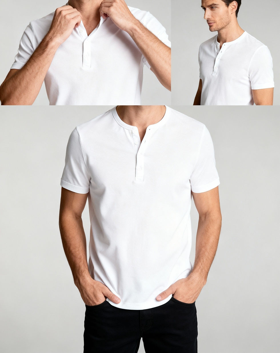 Miniatura: Camiseta Henley - Algodão Egípcio