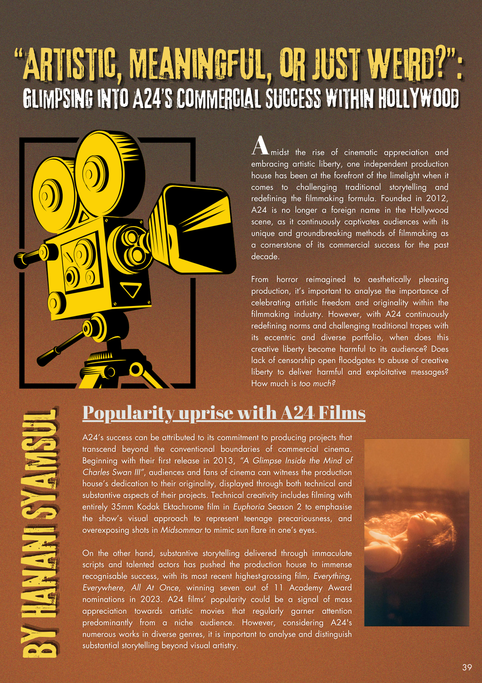 “Artistic, Meaningful, or Just Weird_”_ Glimpsing into A24’s Commercial Success within Hollywood