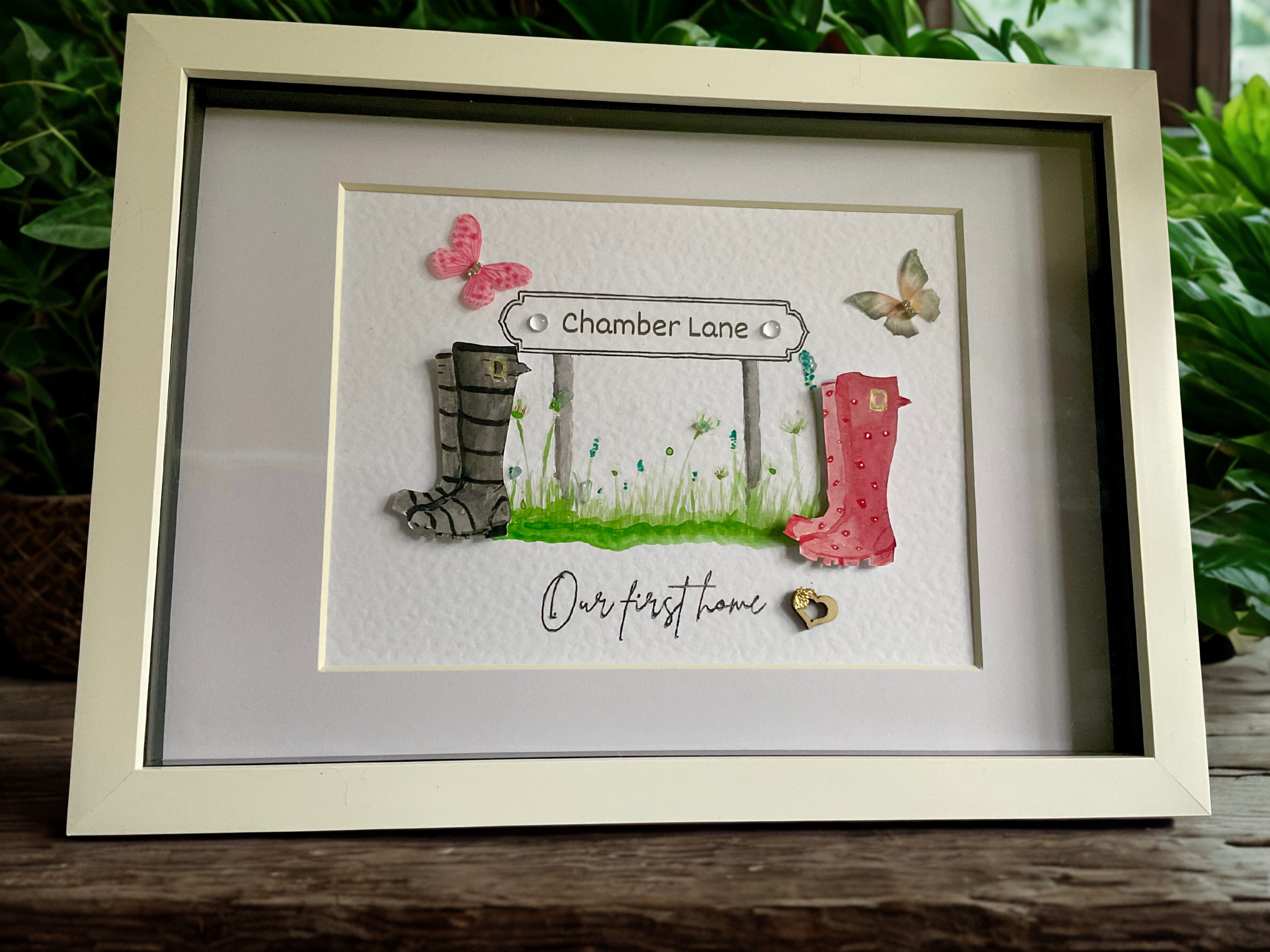 Personalised 3D Welly Boot New Home Gift – Housewarming Art – Custom