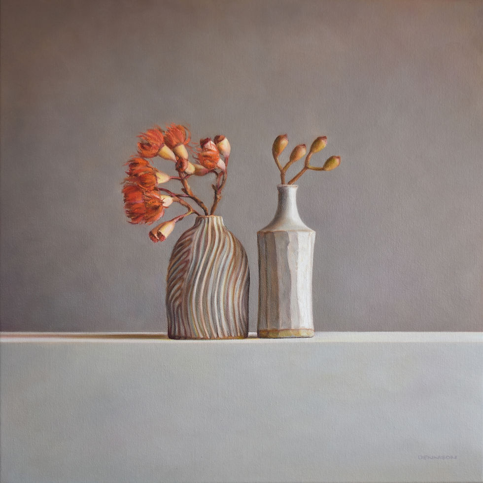 Furrow Vase Bottle and Redgum Blossom