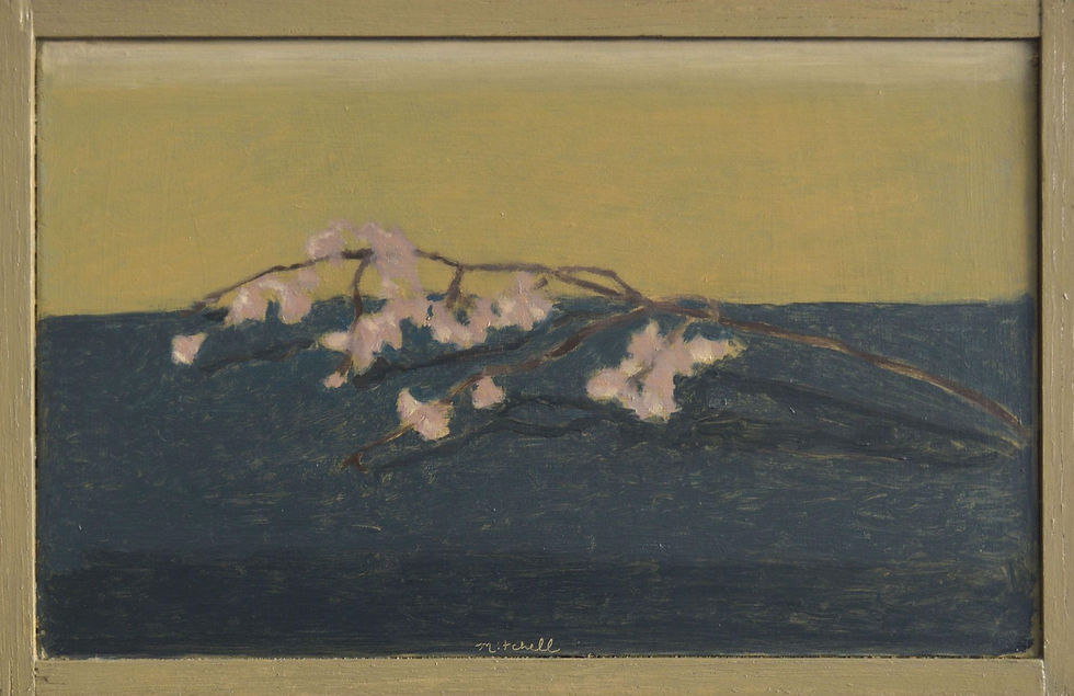 Branch on a Blue Table