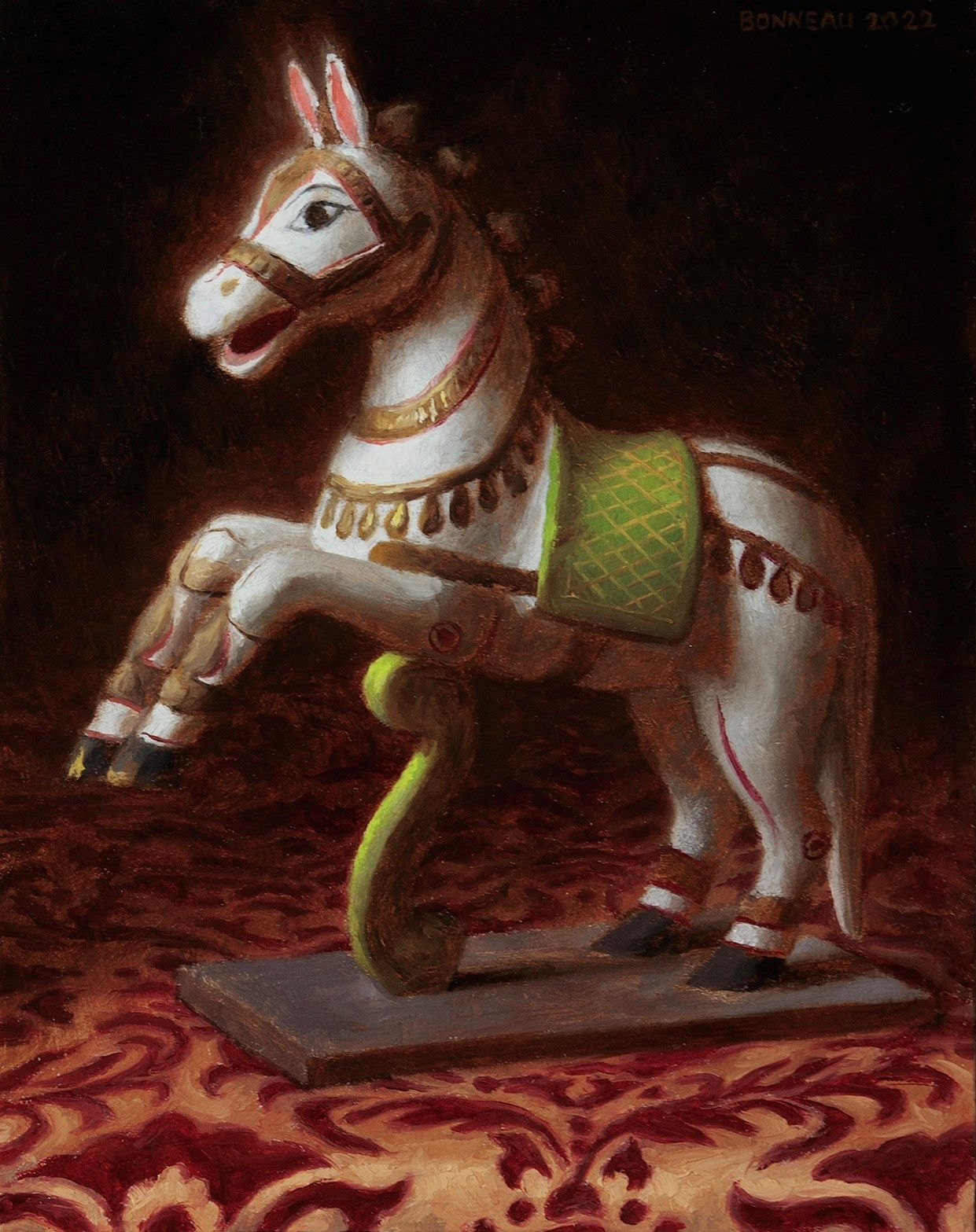 White Horse on Red and Yellow Cloth