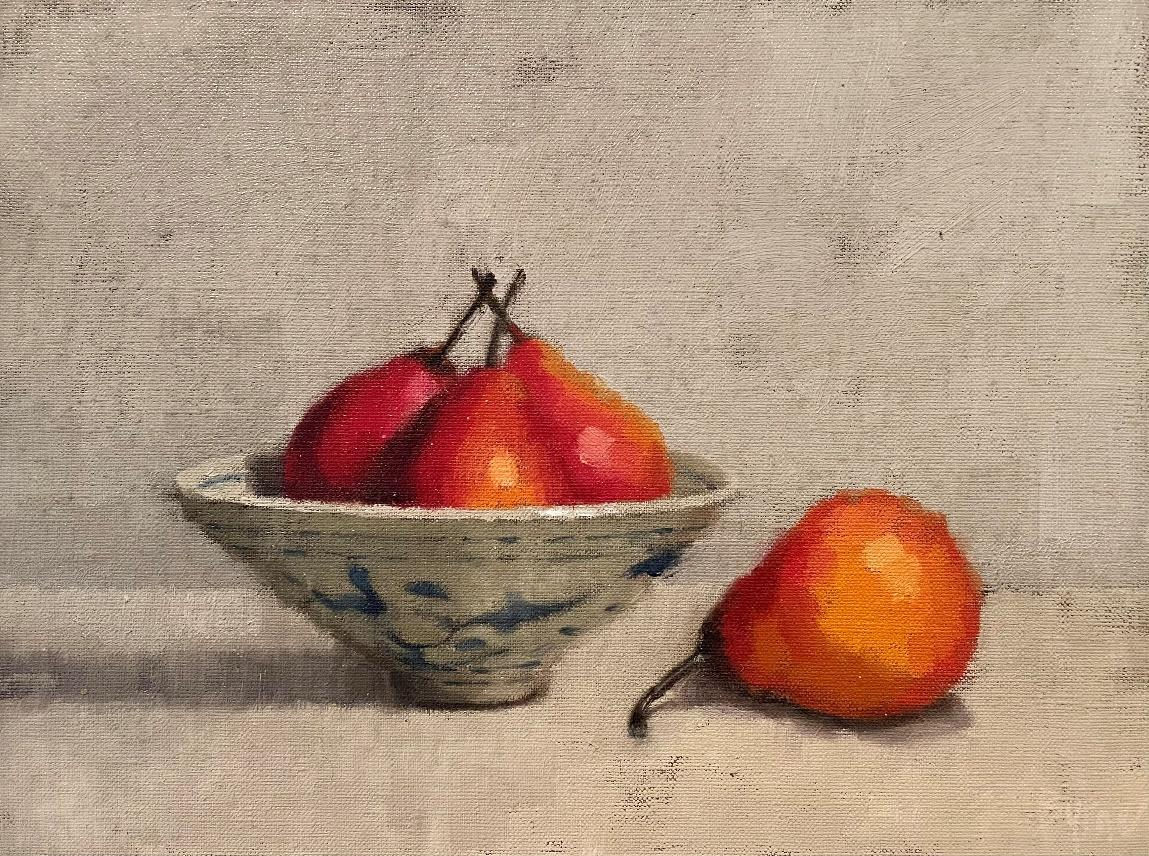 Pears and Antique Bowl