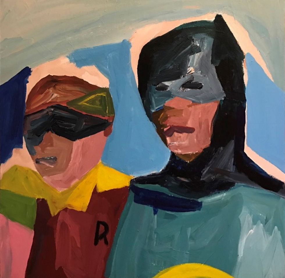 Batman & Robin watch Gotham City
