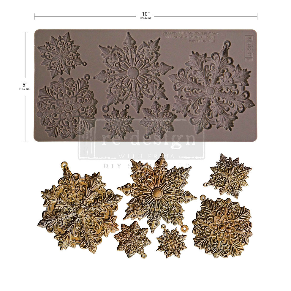 Frosted Snowflake Wonders Decor Mould Redesign with Prima