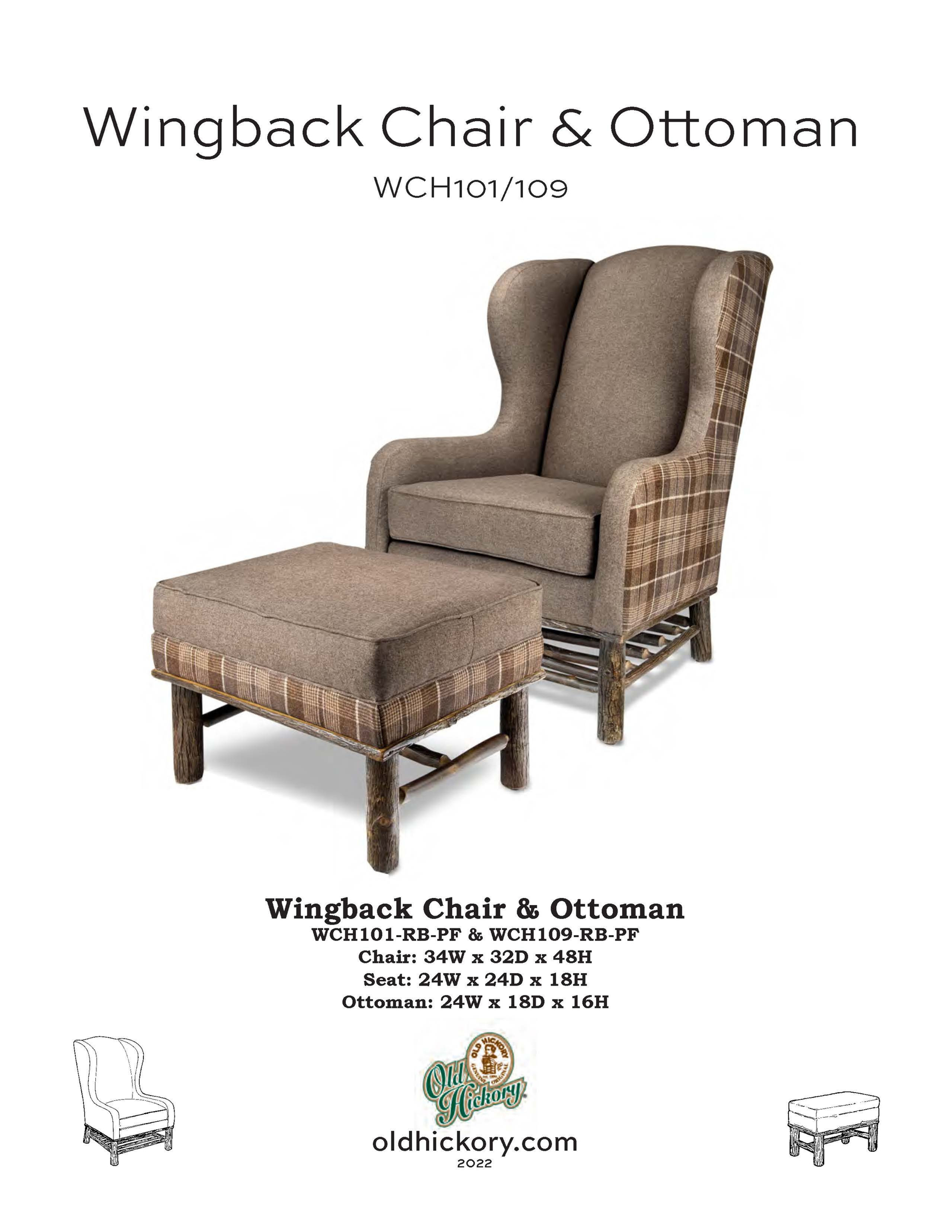 Wingback Chair & Ottoman - WCH101/WCH109