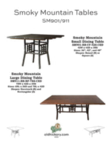 Smoky Mountain Tables - SM901/SM911