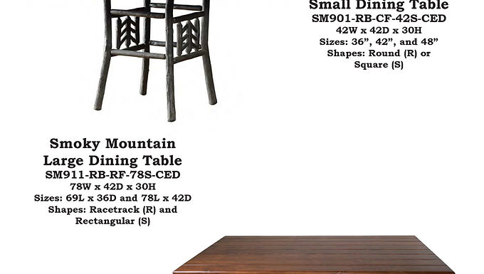 Smoky Mountain Tables - SM901/SM911