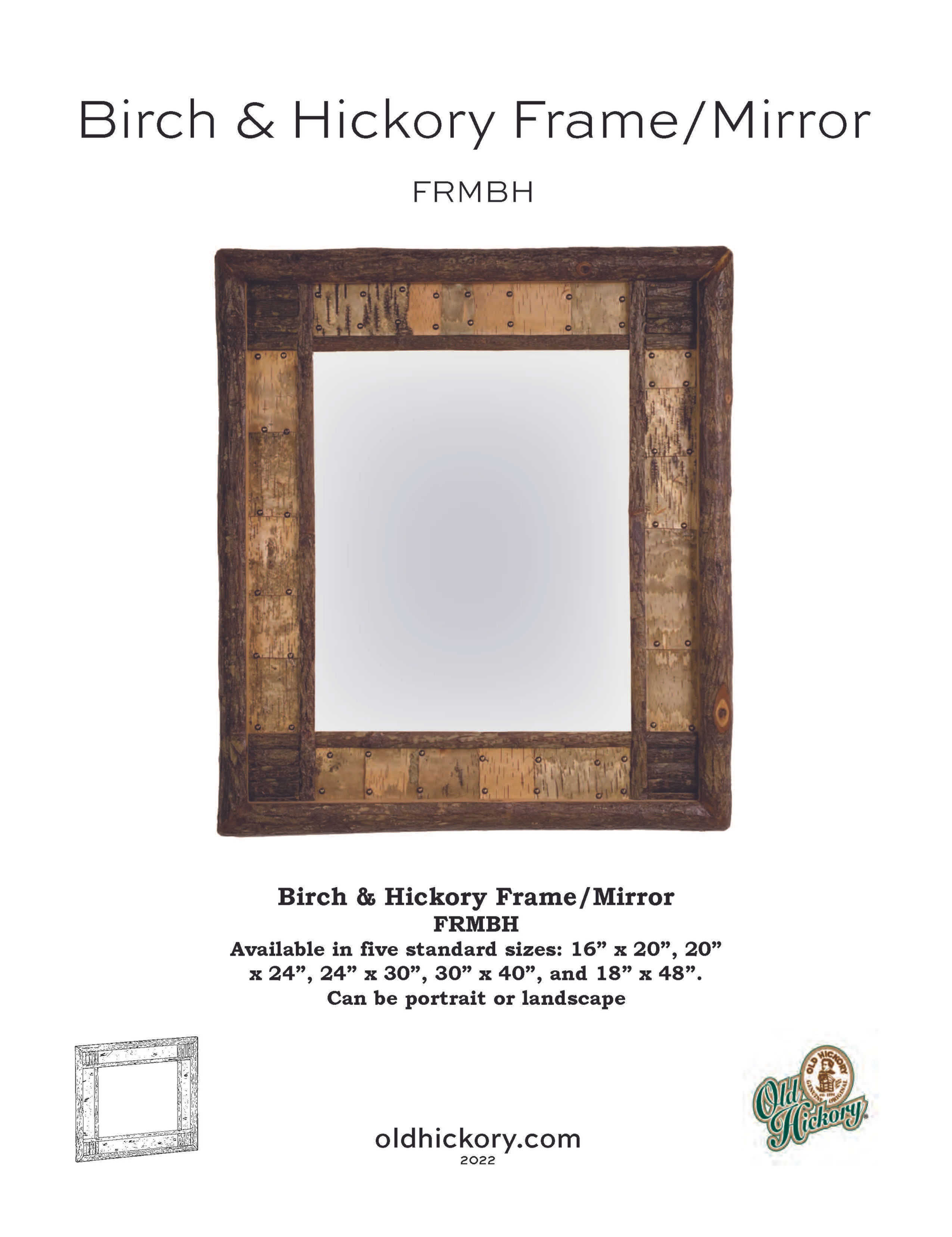 Birch & Hickory Frame/Mirror - FRMBH