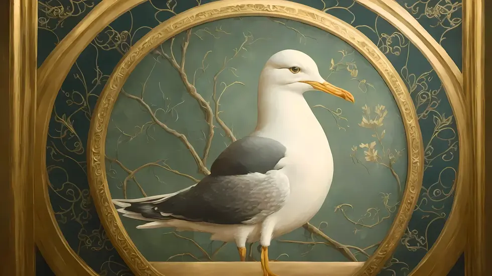 Art nouveau of a sea gull
