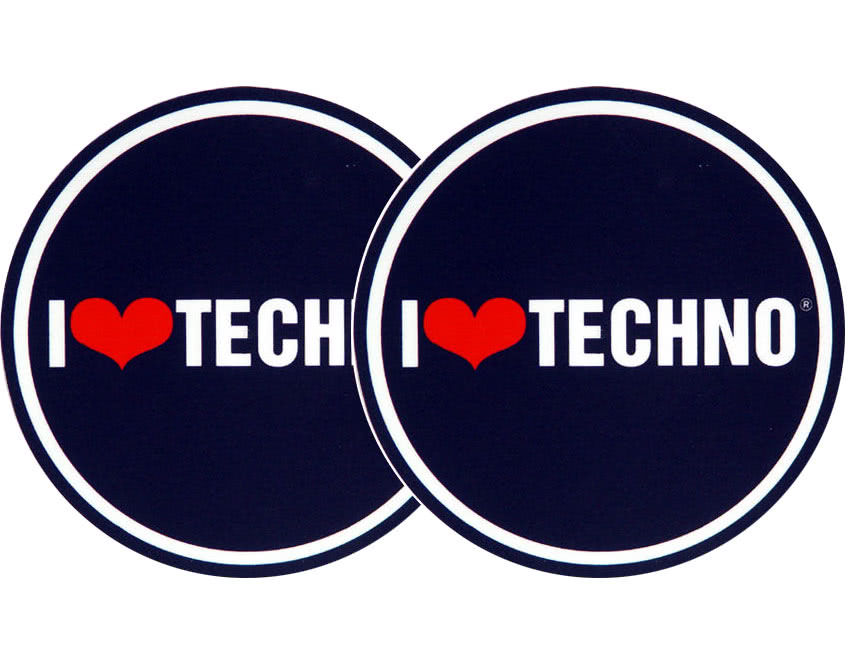 2x Slipmats - I love Techno | Dje-commerce.com