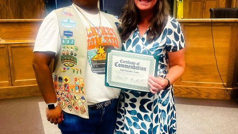 Former O.C.E.A.N., Inc. Head Start student takes 'Gold' as Brick Township, NJ Mayor Lisa Crate recognized Sofia Gonzales-Trelles on earning the highest achievement in Girl Scouts