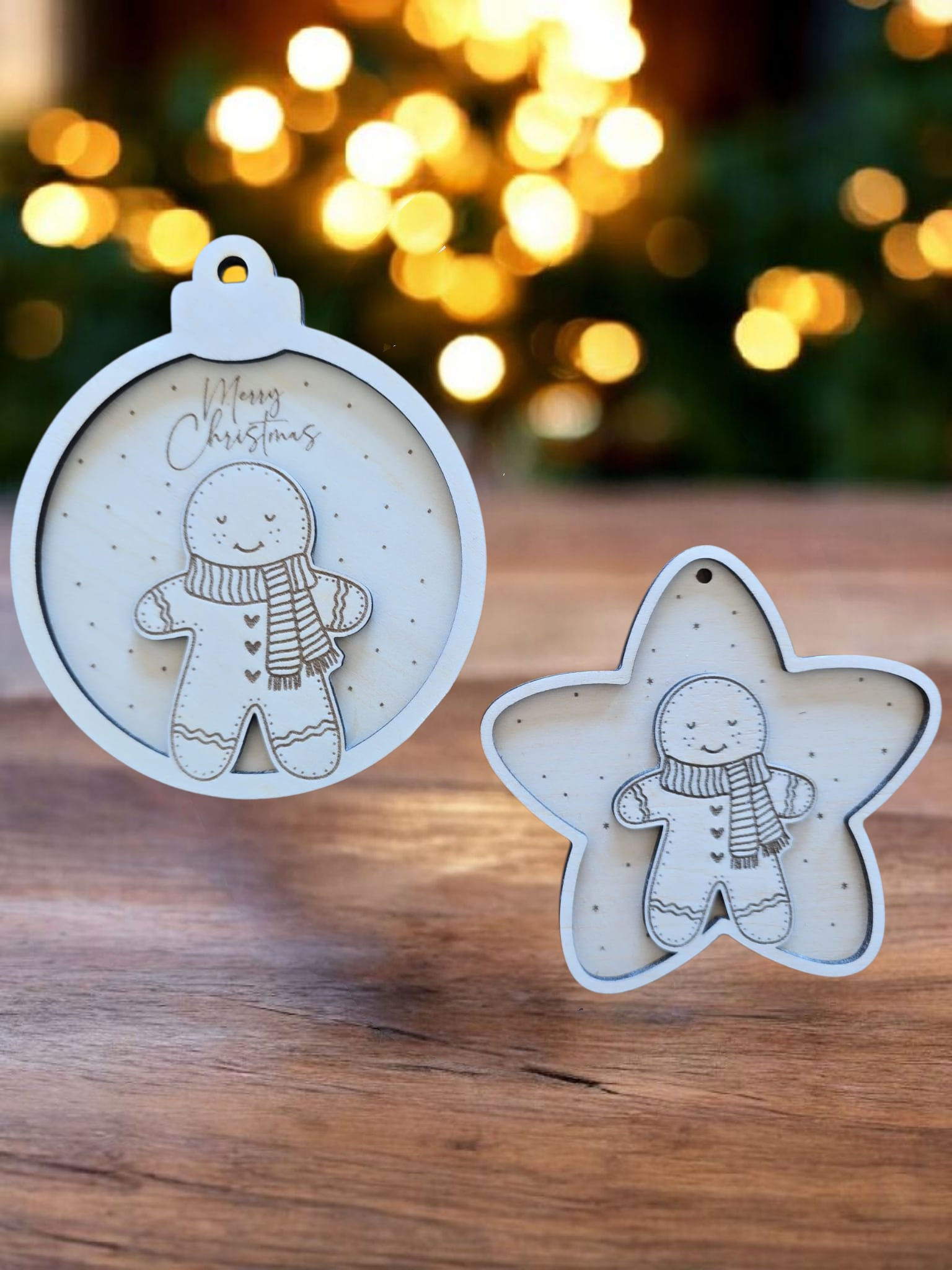 Christbaum Anhänger "Lebkuchen" personalisiert 2er Set 