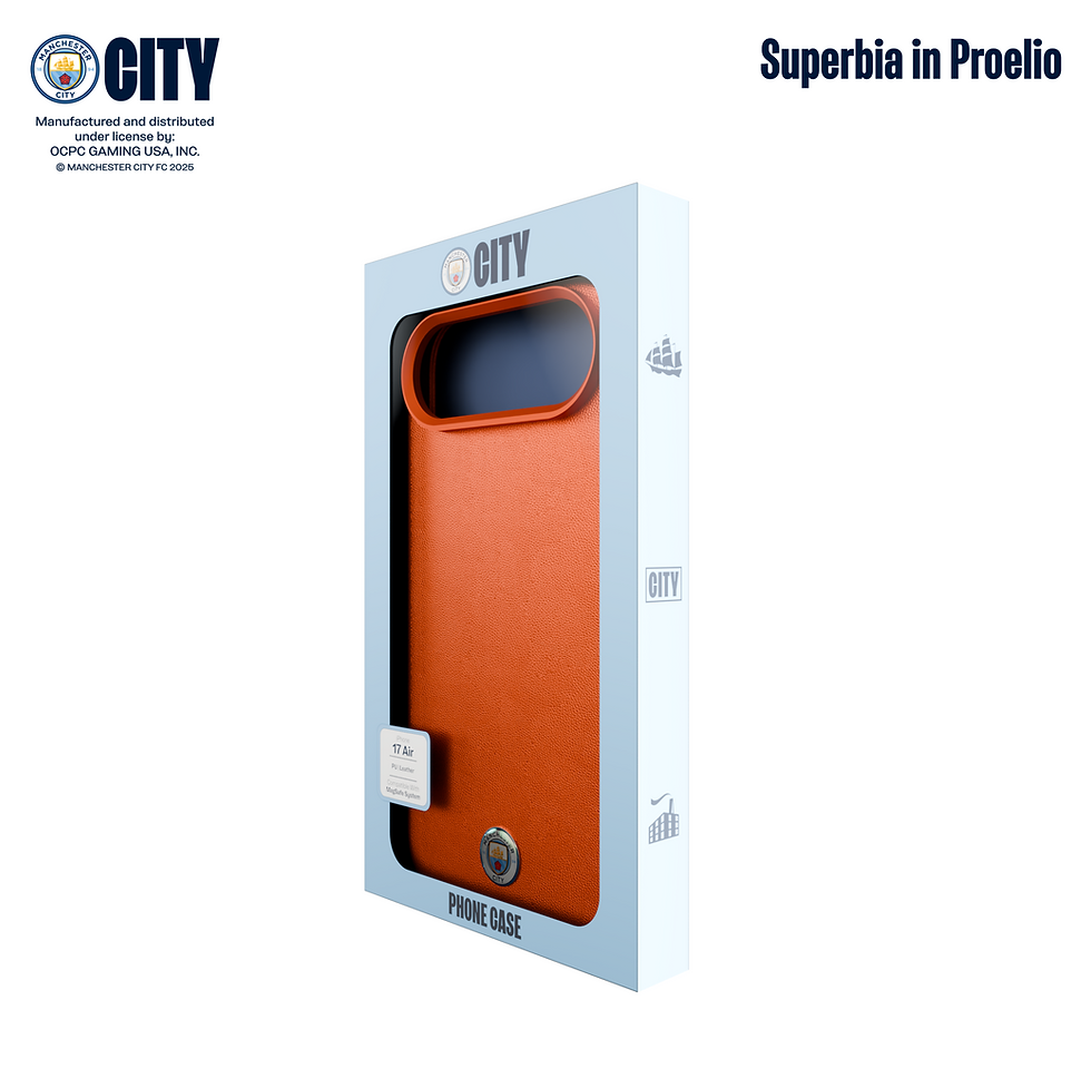 サムネイル： MANCHESTER CITY Official Mag Leather Phone Case (For Apple iPhone 17 Air) OR