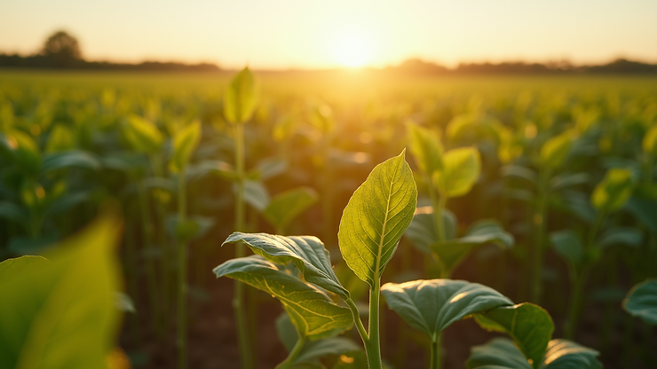 Eye-level view of a sugar beet field ready for harvest