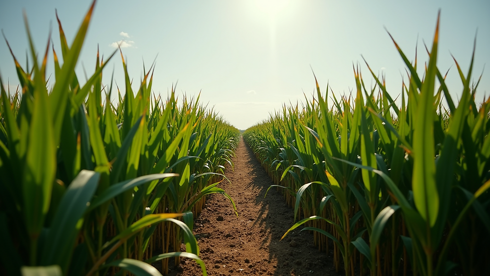 High angle view of sugarcane fields in Brazil
