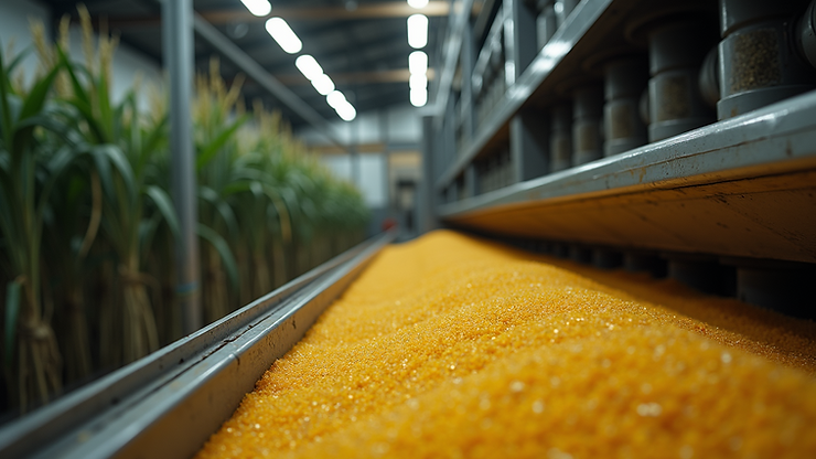 Close-up view of sugarcane processing machinery in a Brazilian mill