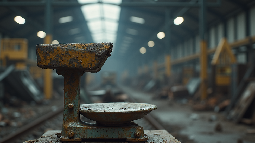 Close-up view of a scale weighing scrap metal at a recycling center