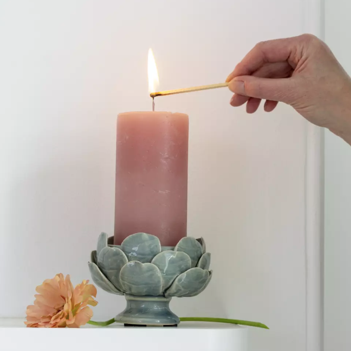Thumbnail: Artichoke Pillar Candle Holder-sage