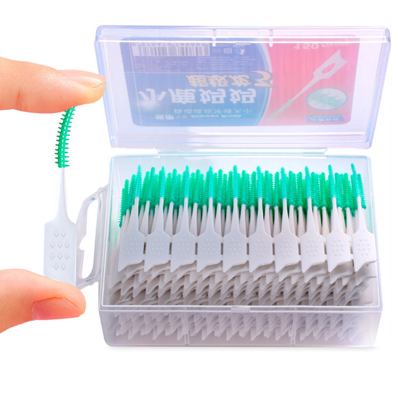 150 Pcs Soft Rubber Interdental Brushes for Teeth Cleaning