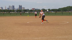 Sydney Burke on the mound for 18U