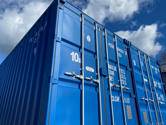 blue shipping containers